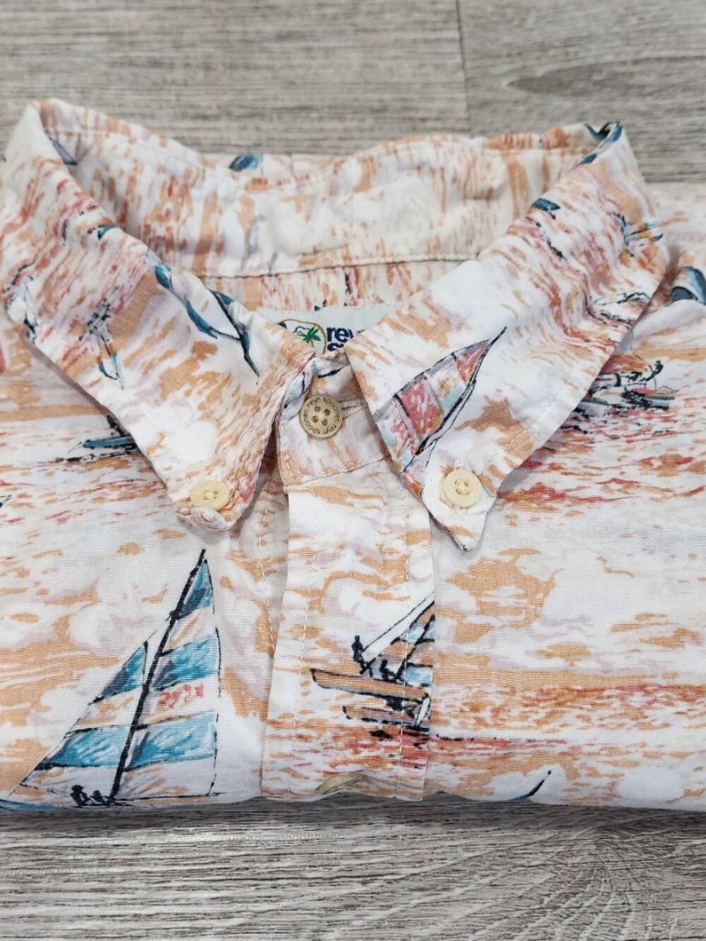 Reyn Spooner Hawaiian Short Sleeve Shirt Men's XL Vintage Yacht Beach - Picture 7 of 7